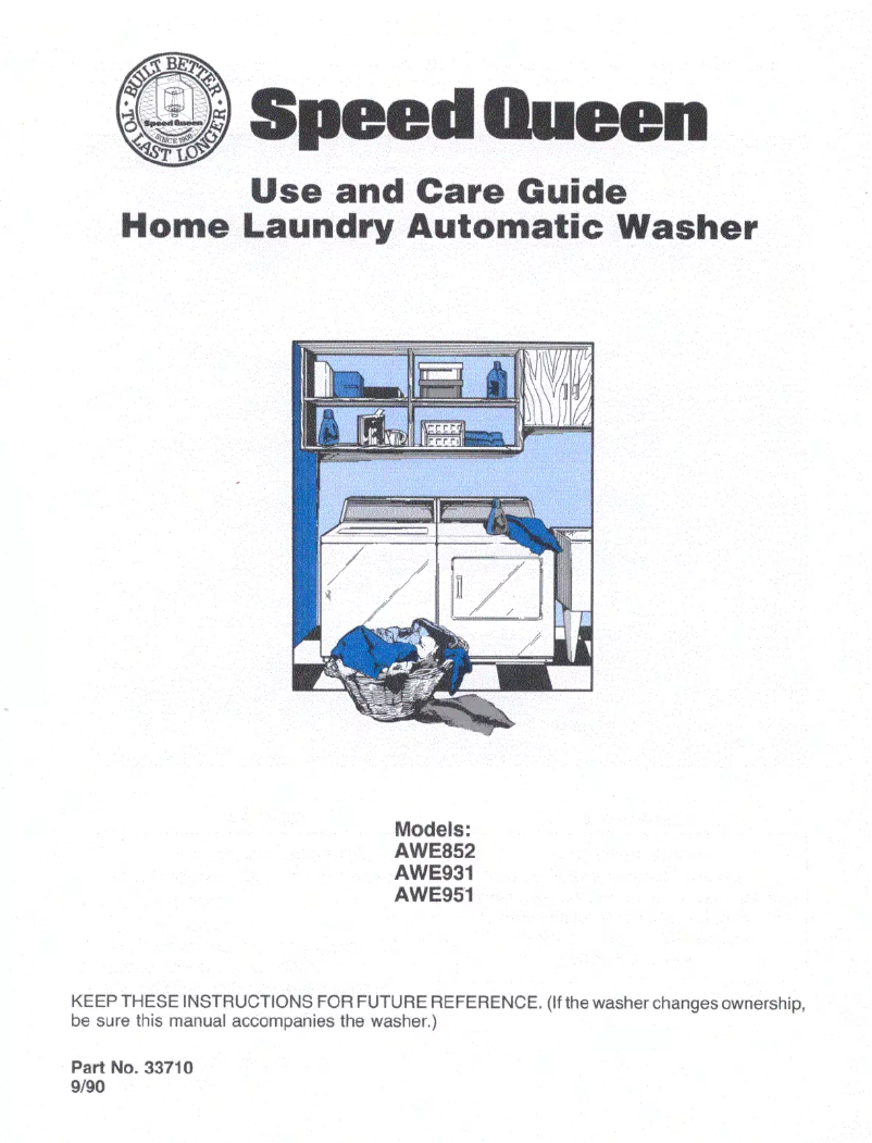 Image de la première page du manuel de l'appareil AWE852W