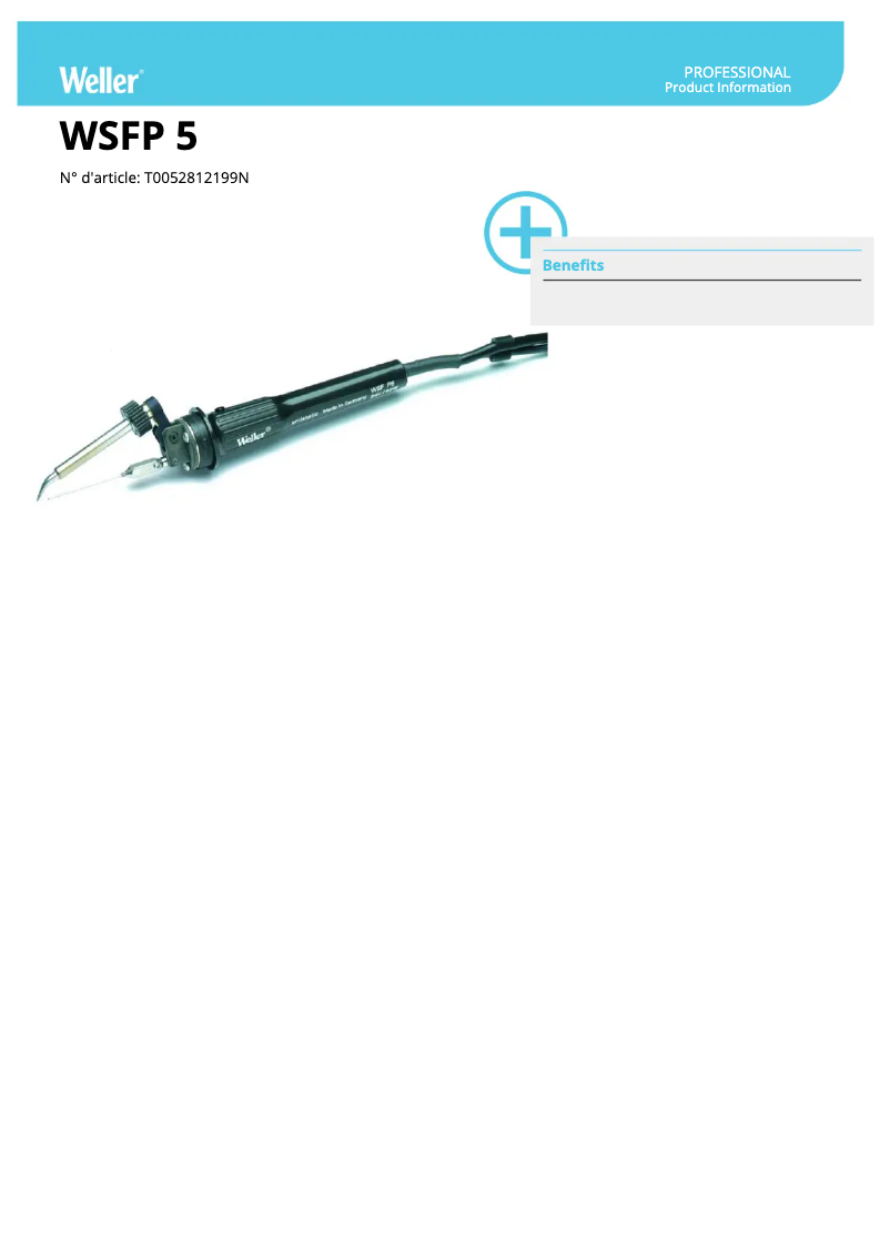 Page n°1 - Fiche technique Weller WSFP 5