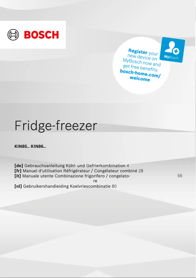 Page n°1 - Manuel utilisateur Bosch KIN865SE0