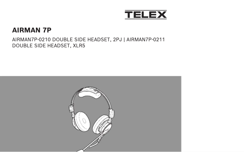 Page n°1 - Manuel utilisateur Telex AIRMAN 7P