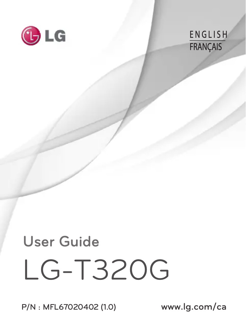 Page 1 de la notice Manuel utilisateur LG T320G