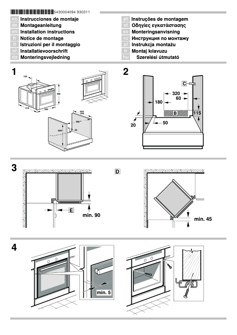 Image de la première page du manuel de l'appareil HEV43W350E