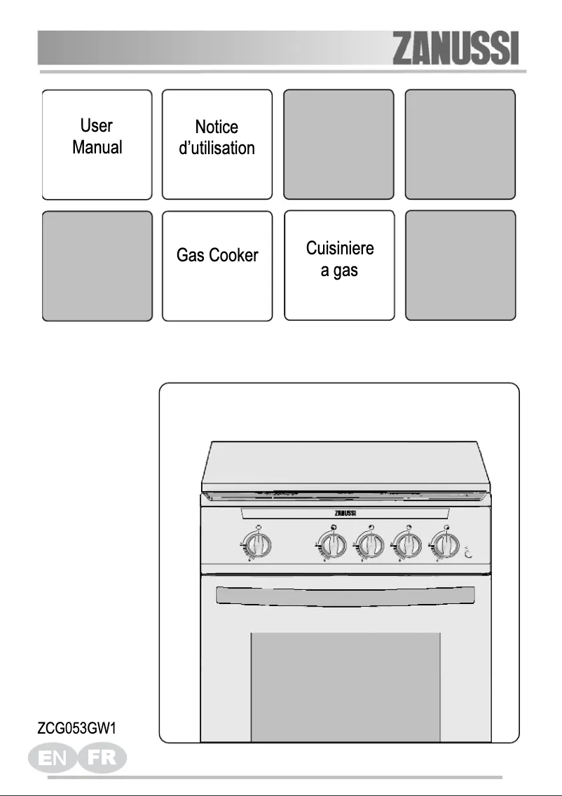 Page 1 de la notice Manuel utilisateur Zanussi ZCG053GW1