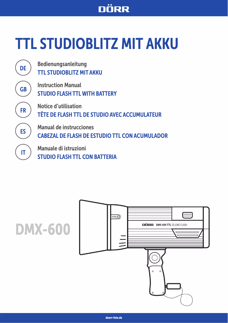 Image de la première page du manuel de l'appareil DMX-600