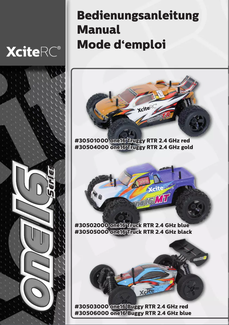 Page 1 de la notice Manuel utilisateur XciteRC Monster Truck one16 MT