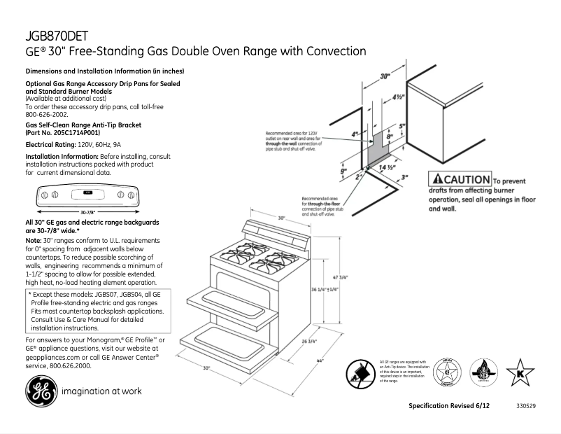 Image de la première page du manuel de l'appareil JGB870DETWW