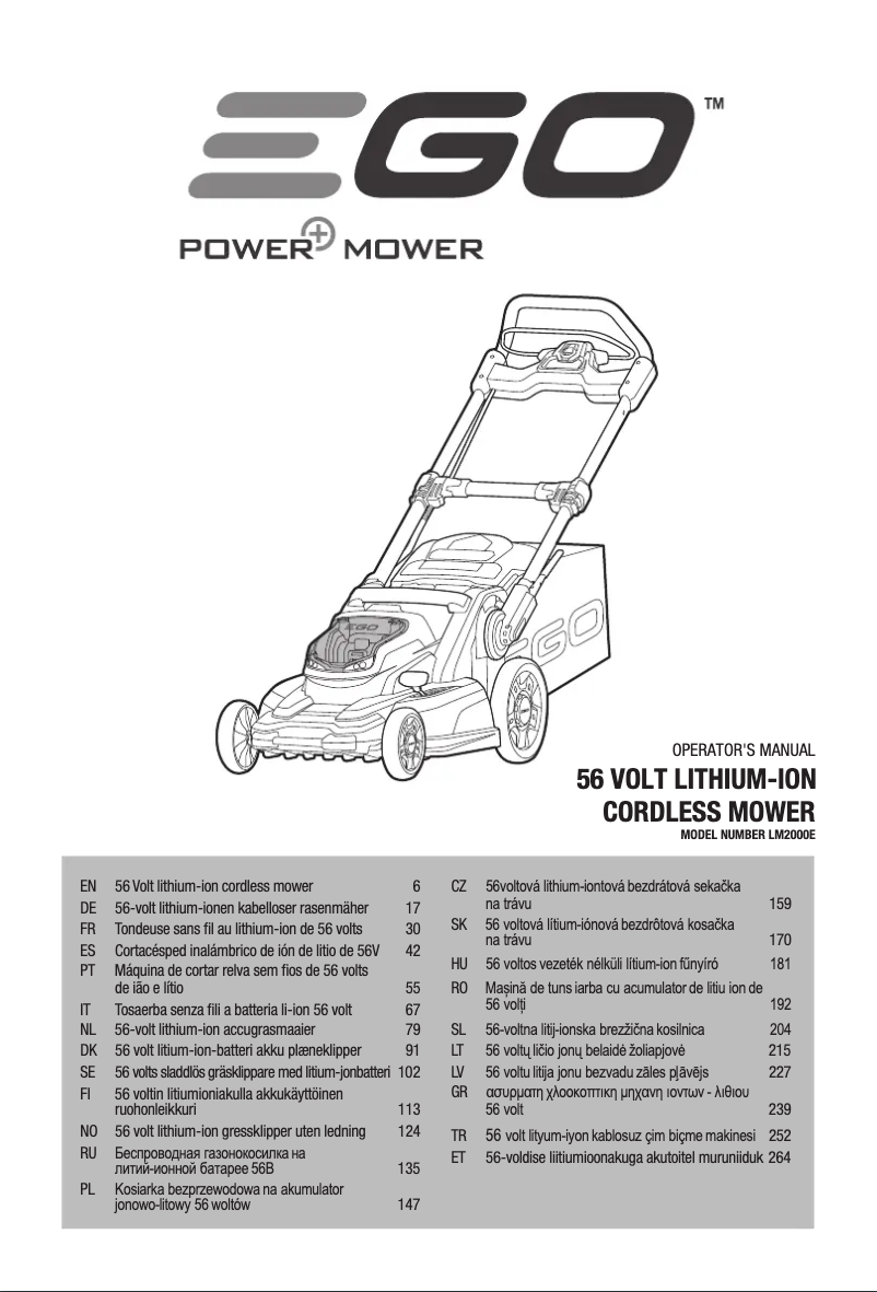 Page 1 de la notice Manuel utilisateur EGO LM2001E