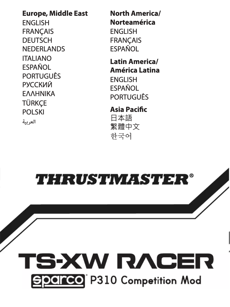 Page n°1 - Manuel utilisateur Thrustmaster TS-XW Racer met Sparco P310 Competition