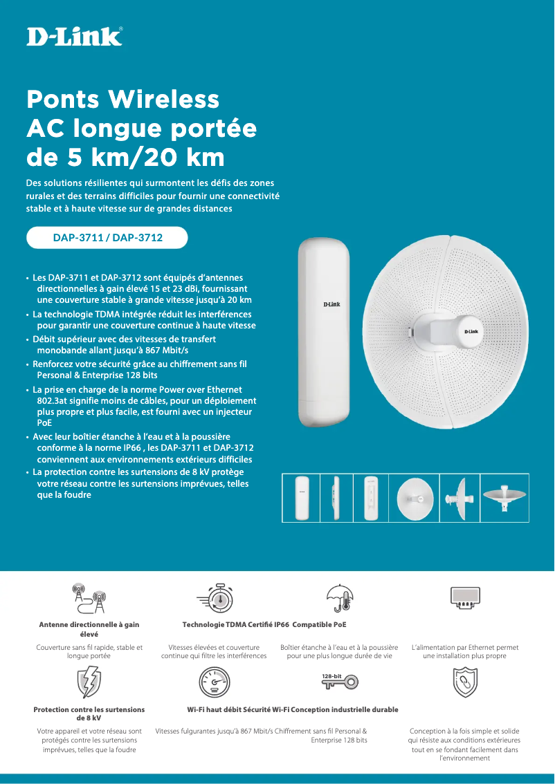Page 1 de la notice Fiche technique D-Link DAP-3711