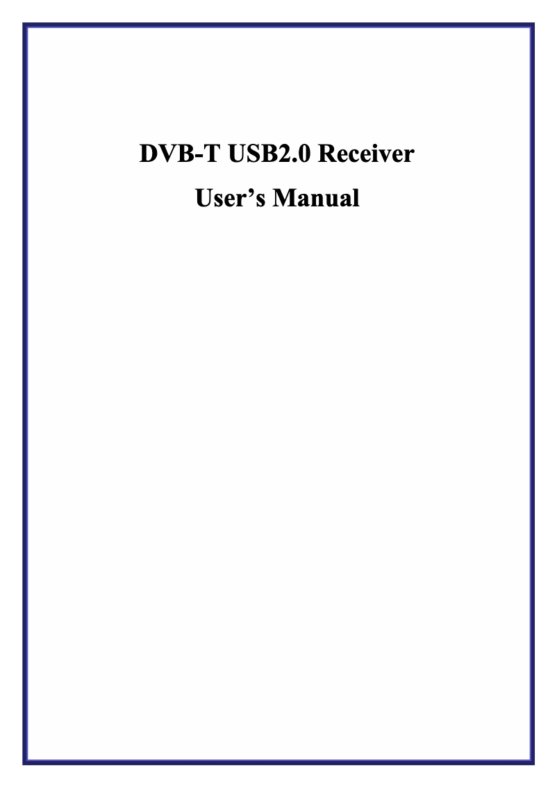 Image de la première page du manuel de l'appareil DVB-T USB TV dongle