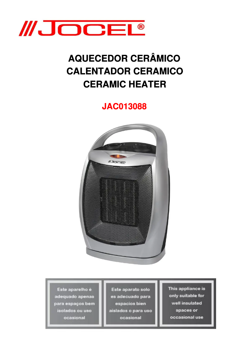 Page 1 de la notice Manuel utilisateur Jocel JAC013088