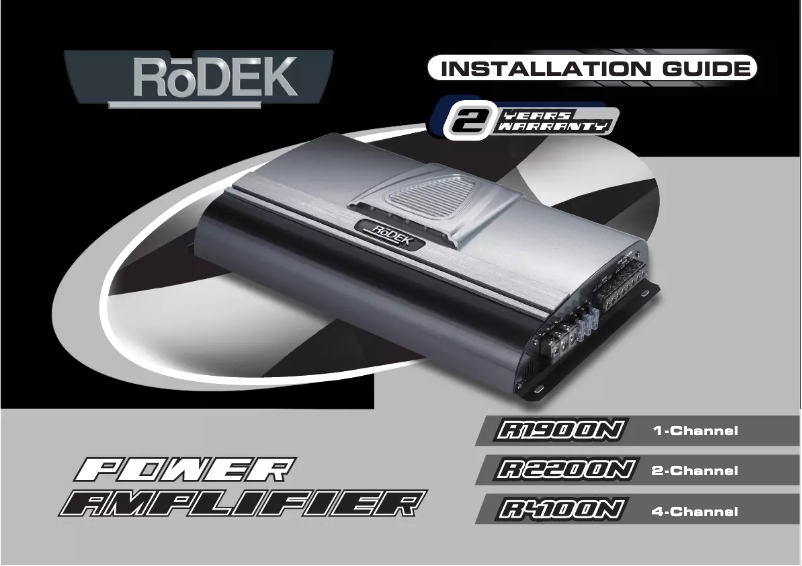 Page 1 de la notice Manuel utilisateur Rodek R1900N