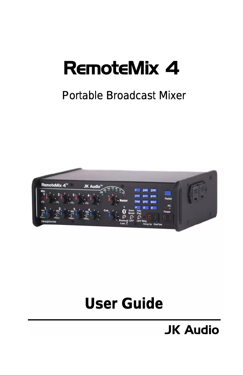 Page n°1 - Manuel utilisateur JK Audio RemoteMix4