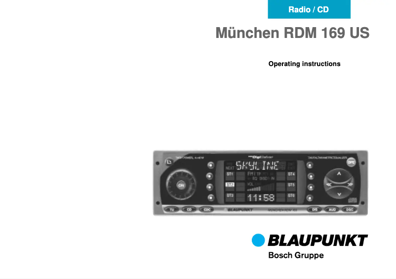 Page 1 de la notice Manuel utilisateur Blaupunkt Muenchen RDM 169