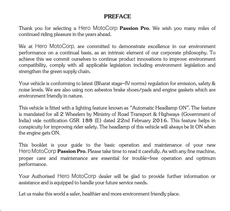 Página 1 del manual Manual de usuario Hero Passion Pro (2018)