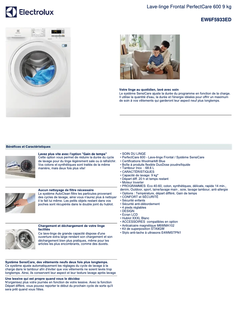 Image de la première page du manuel de l'appareil EW6F5933ED