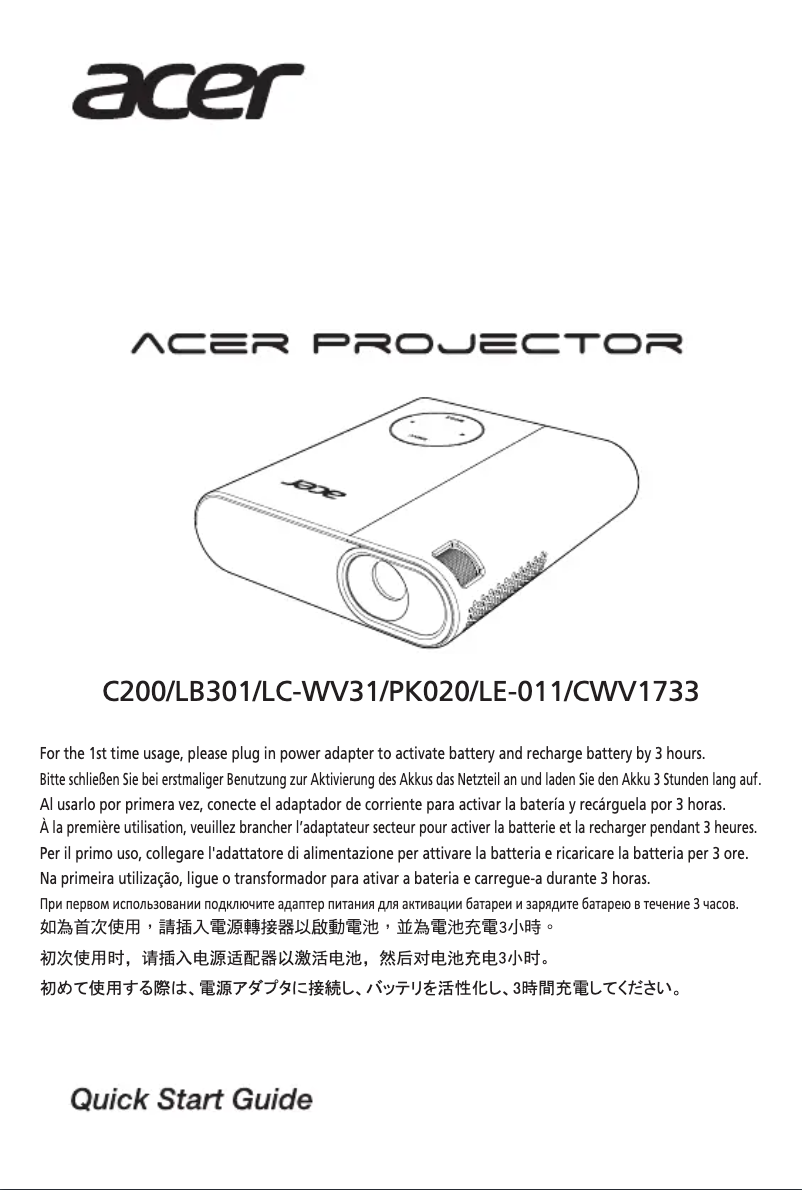 Página 1 del manual Manual de usuario Acer C200