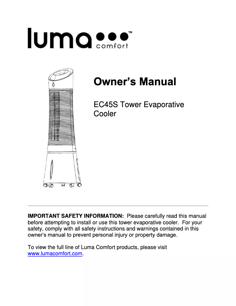 Page n°1 - Manuel utilisateur Luma Comfort EC45S