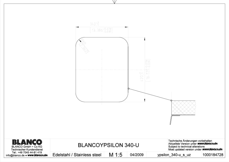 Page 1 de la notice Manuel utilisateur BLANCO YPSILON 340-U