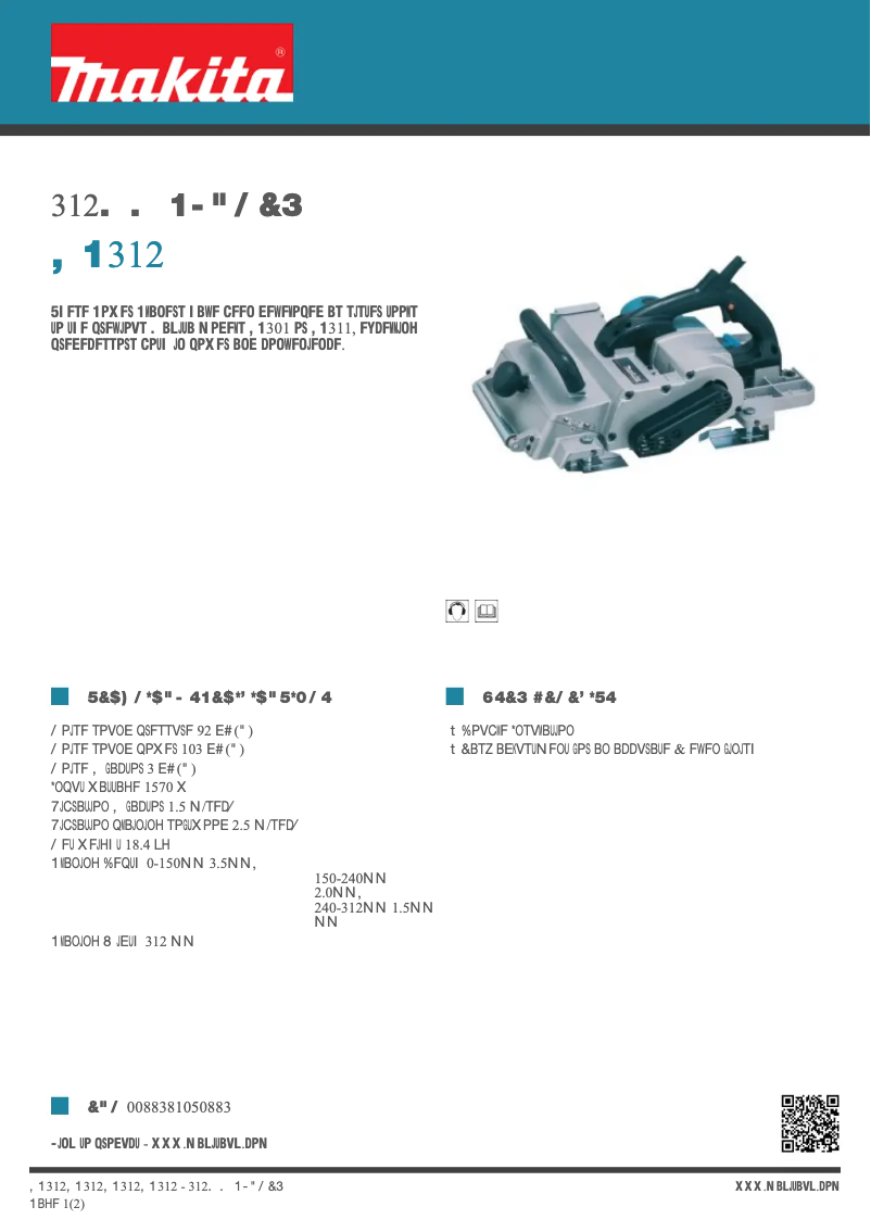 Page n°1 - Fiche technique Makita KP312