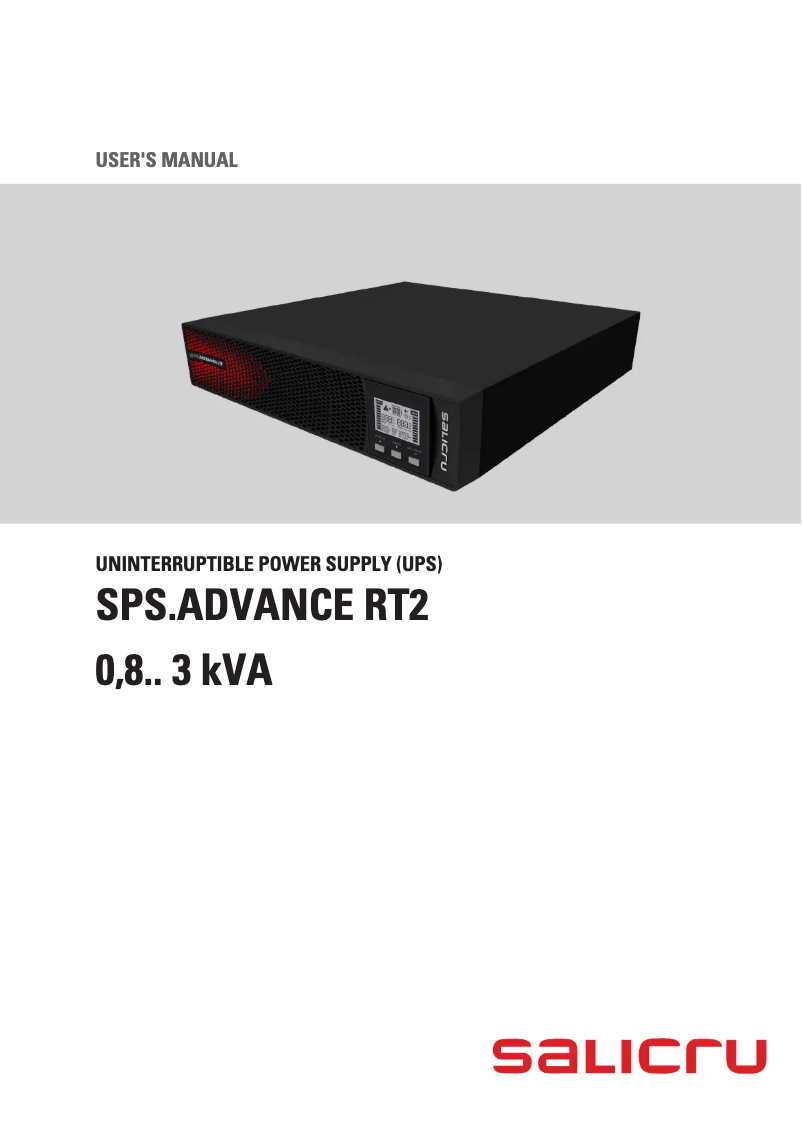 Page n°1 - Manuel utilisateur Salicru SPS.ADVANCE RT2