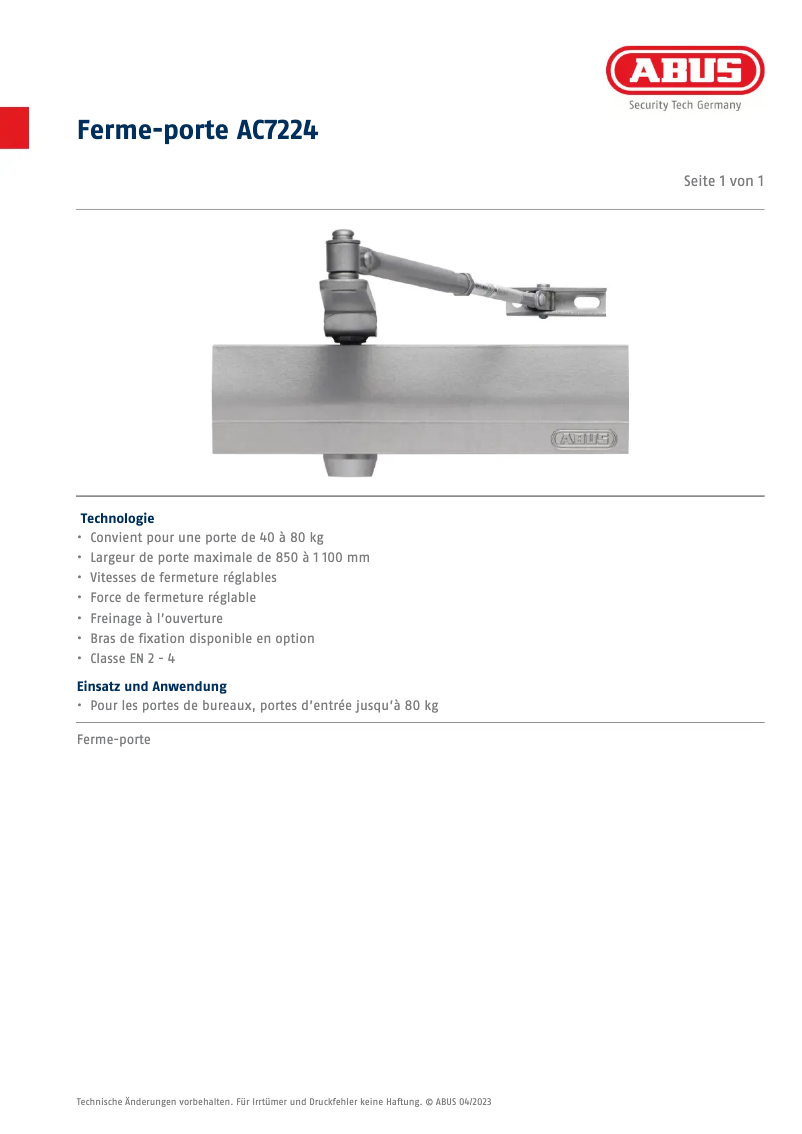 Image de la première page du manuel de l'appareil AC7224