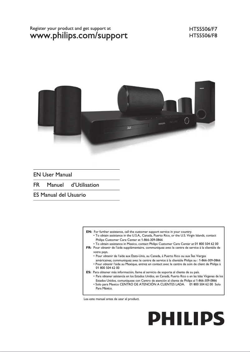 Image de la première page du manuel de l'appareil HTS5506
