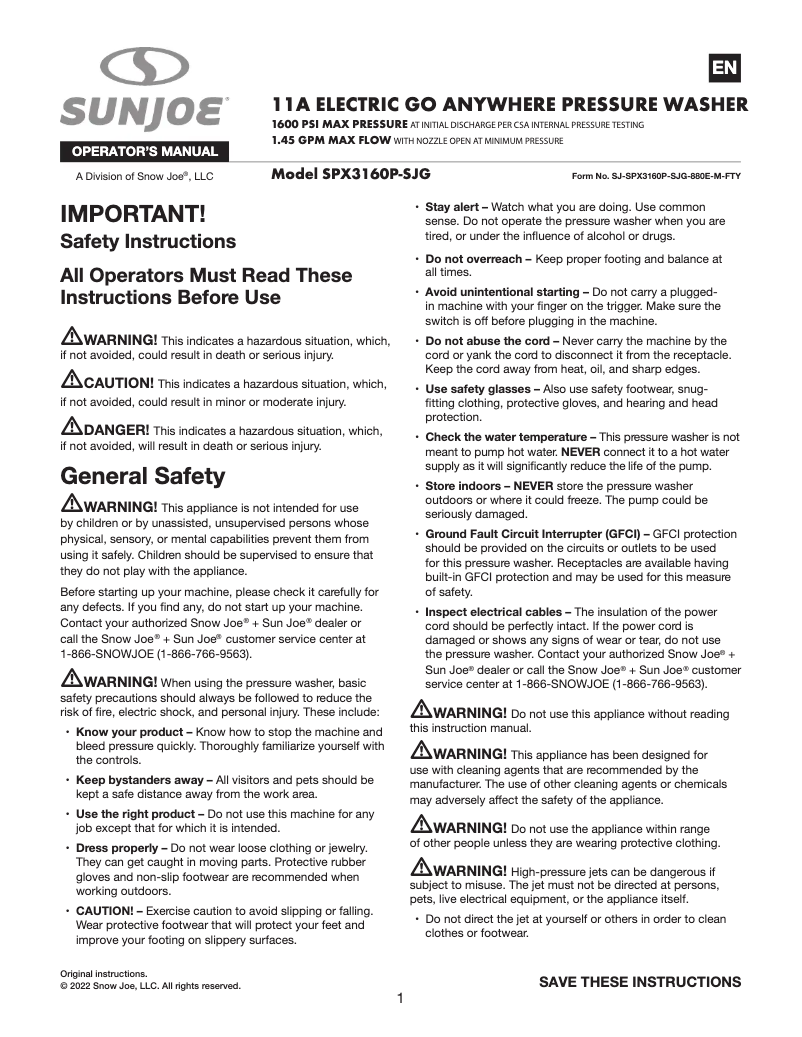 Image de la première page du manuel de l'appareil SPX3160P