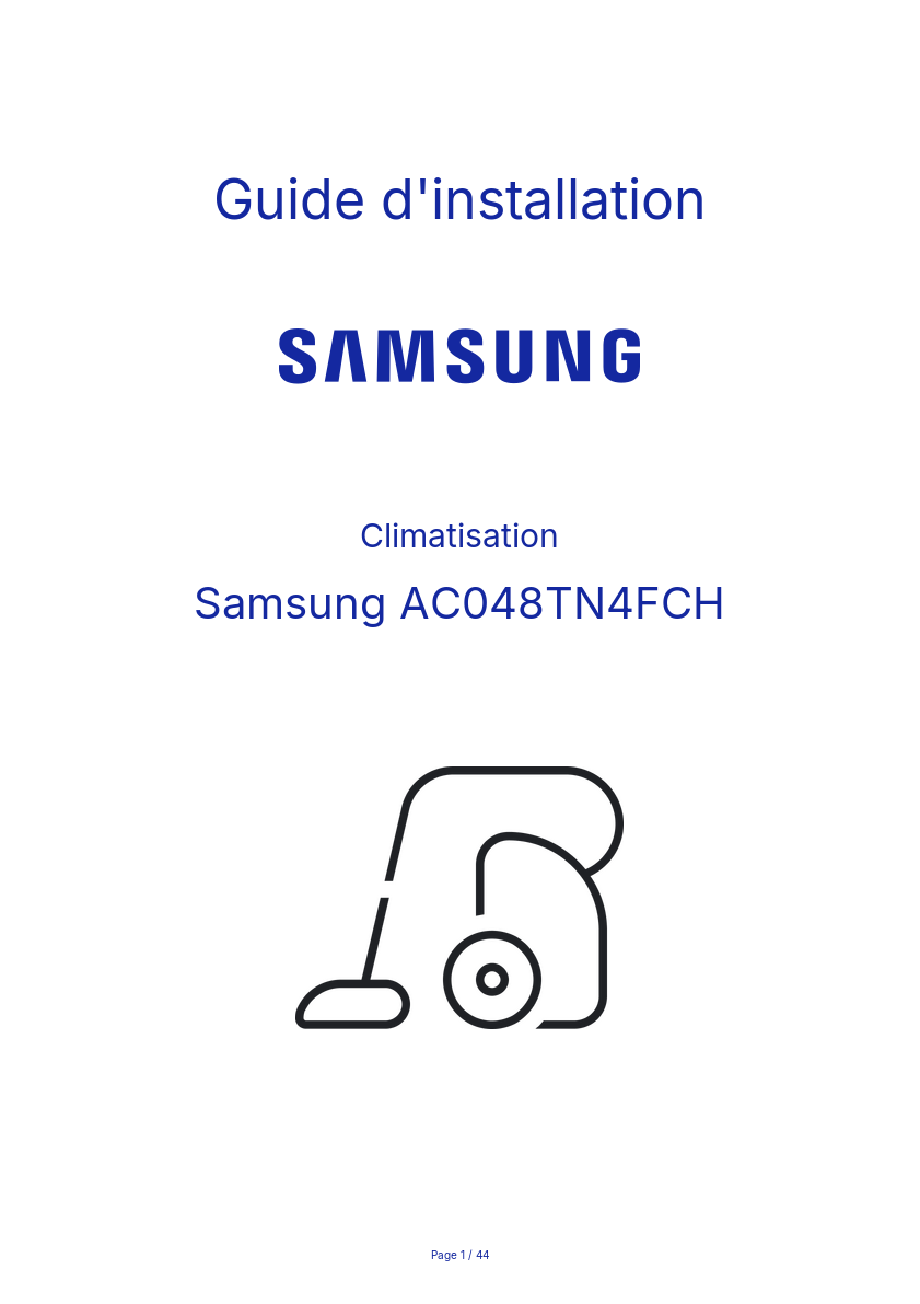Image de la première page du manuel de l'appareil AC048TN4FCH