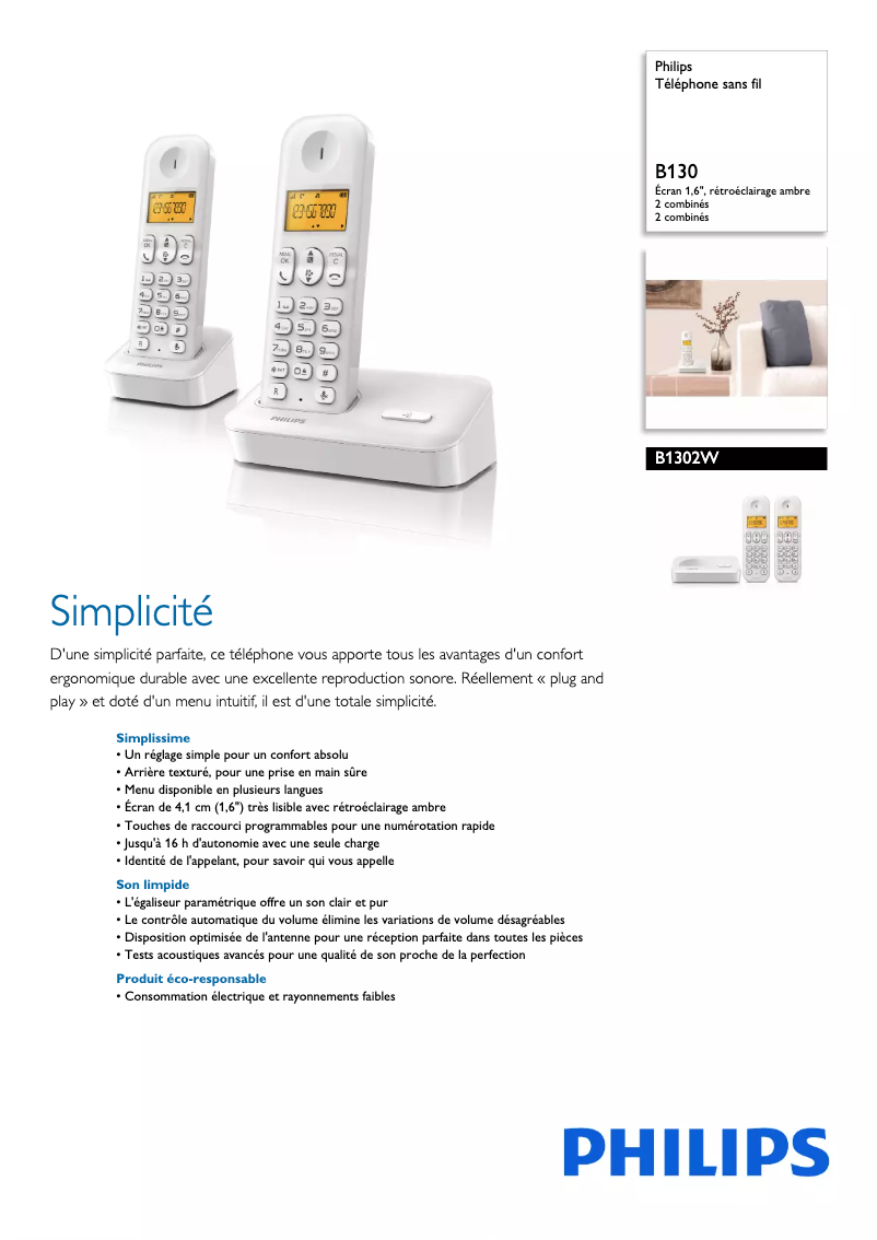 Imagen de la primera página del manual del dispositivo B1302W