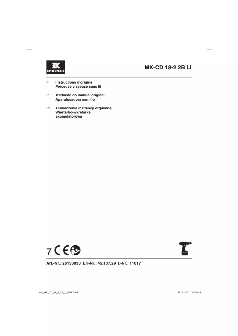 Página 1 del manual Manual de usuario McKenzie MK-CD 18-2 2B Li