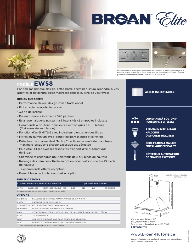 Image de la première page du manuel de l'appareil Elite EW5830SS