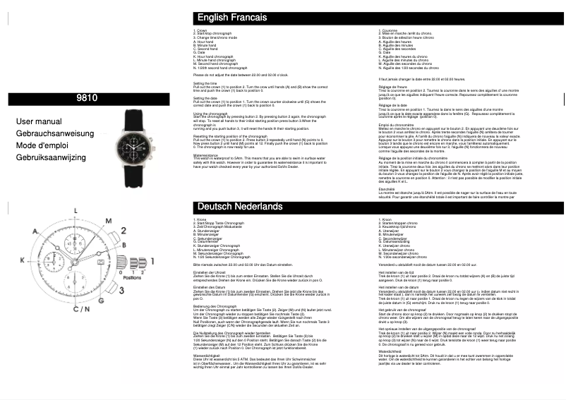 Page n°1 - Manuel utilisateur Davis 9810
