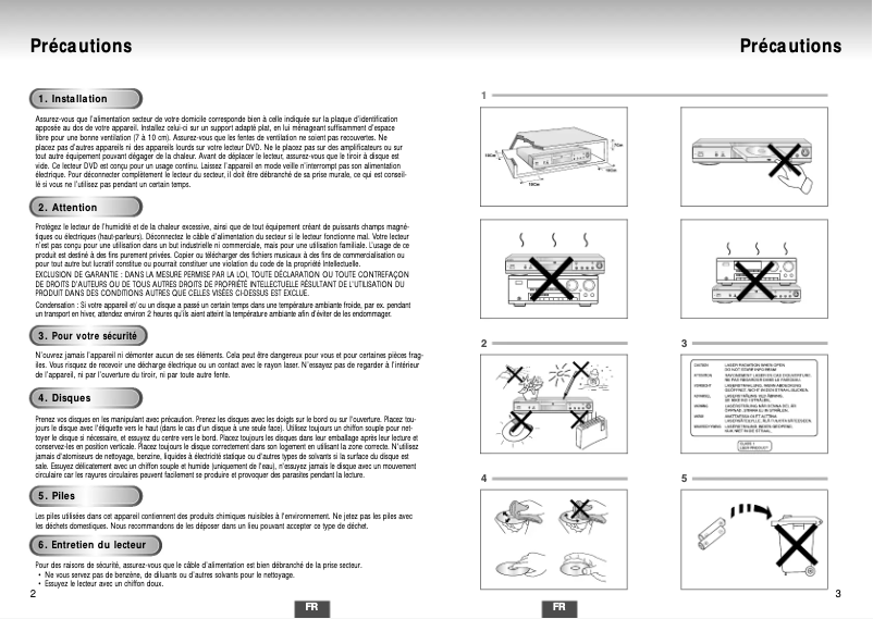 Page 1 de la notice Manuel utilisateur Samsung DVD-S424