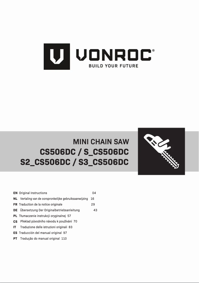 Page n°1 - Manuel utilisateur Vonroc CS506DC