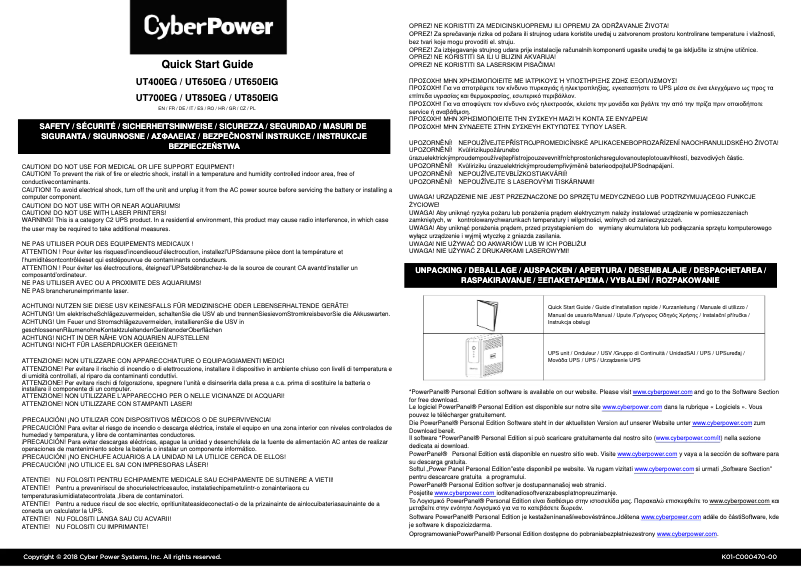 Página 1 del manual Manual de usuario CyberPower UT650EG