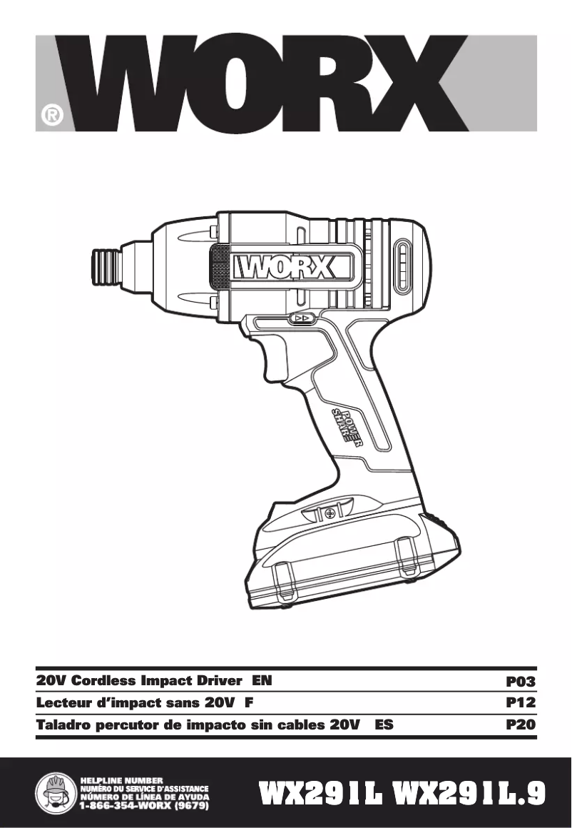Page n°1 - Manuel utilisateur Worx WX291L.9