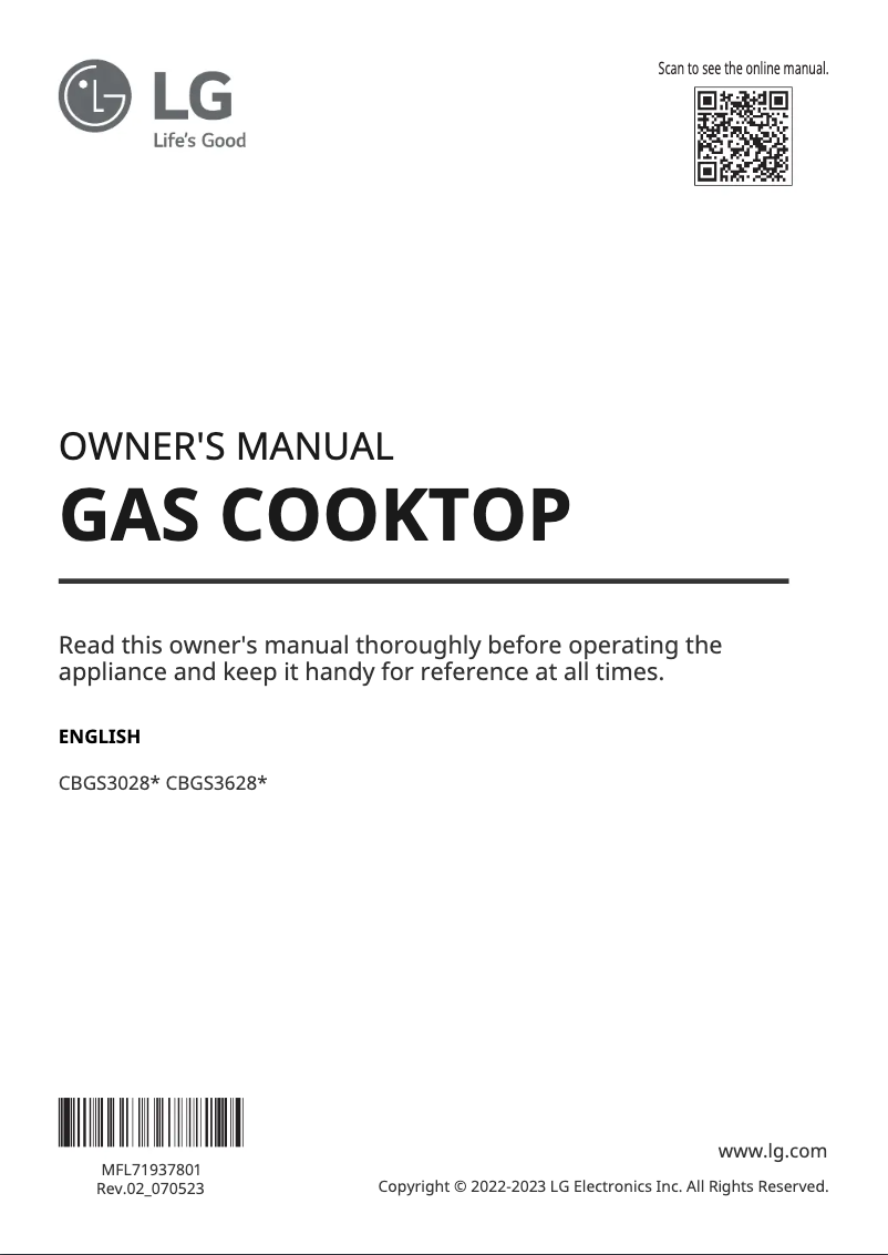 Page n°1 - Manuel utilisateur LG STUDIO CBGS3028N