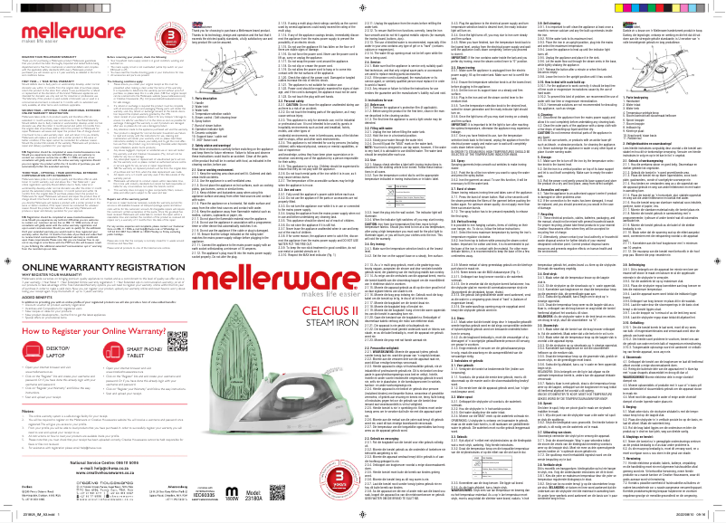 Página 1 del manual Manual de usuario Mellerware Celcius II 23180A