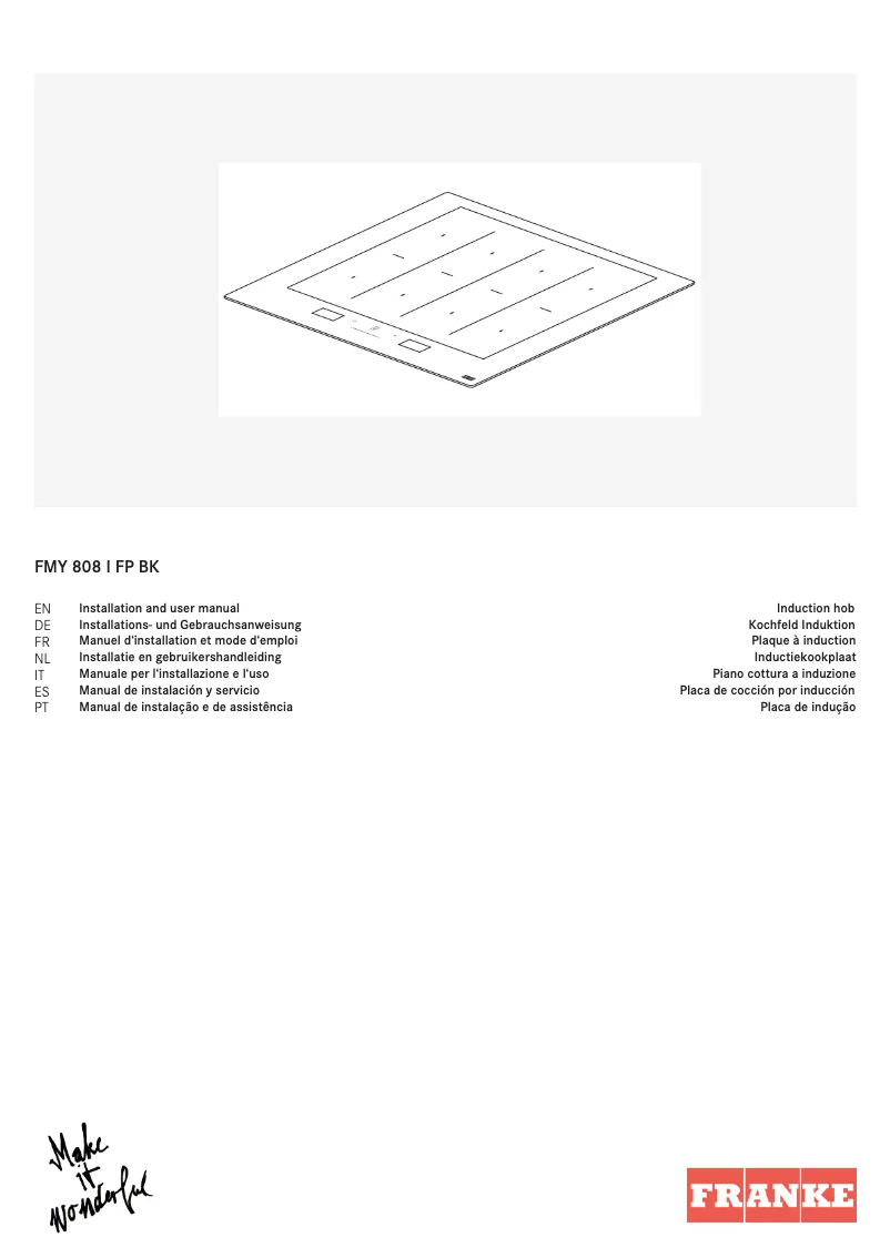 Page 1 de la notice Manuel utilisateur Franke FMY 808 I FP BK