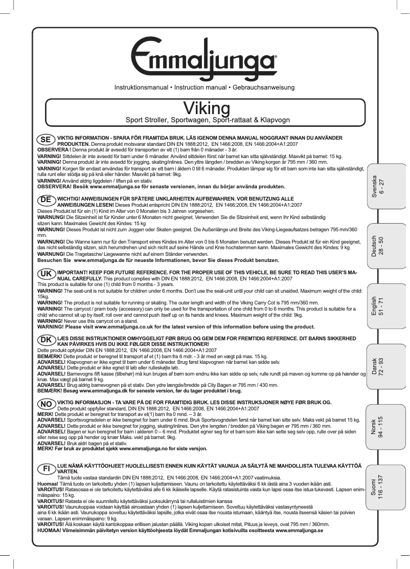 Image de la première page du manuel de l'appareil Viking