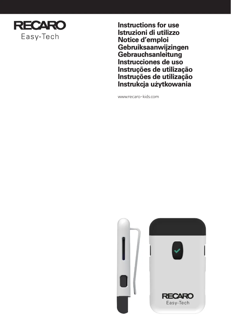 Page 1 de la notice Manuel utilisateur Recaro Easy-Tech