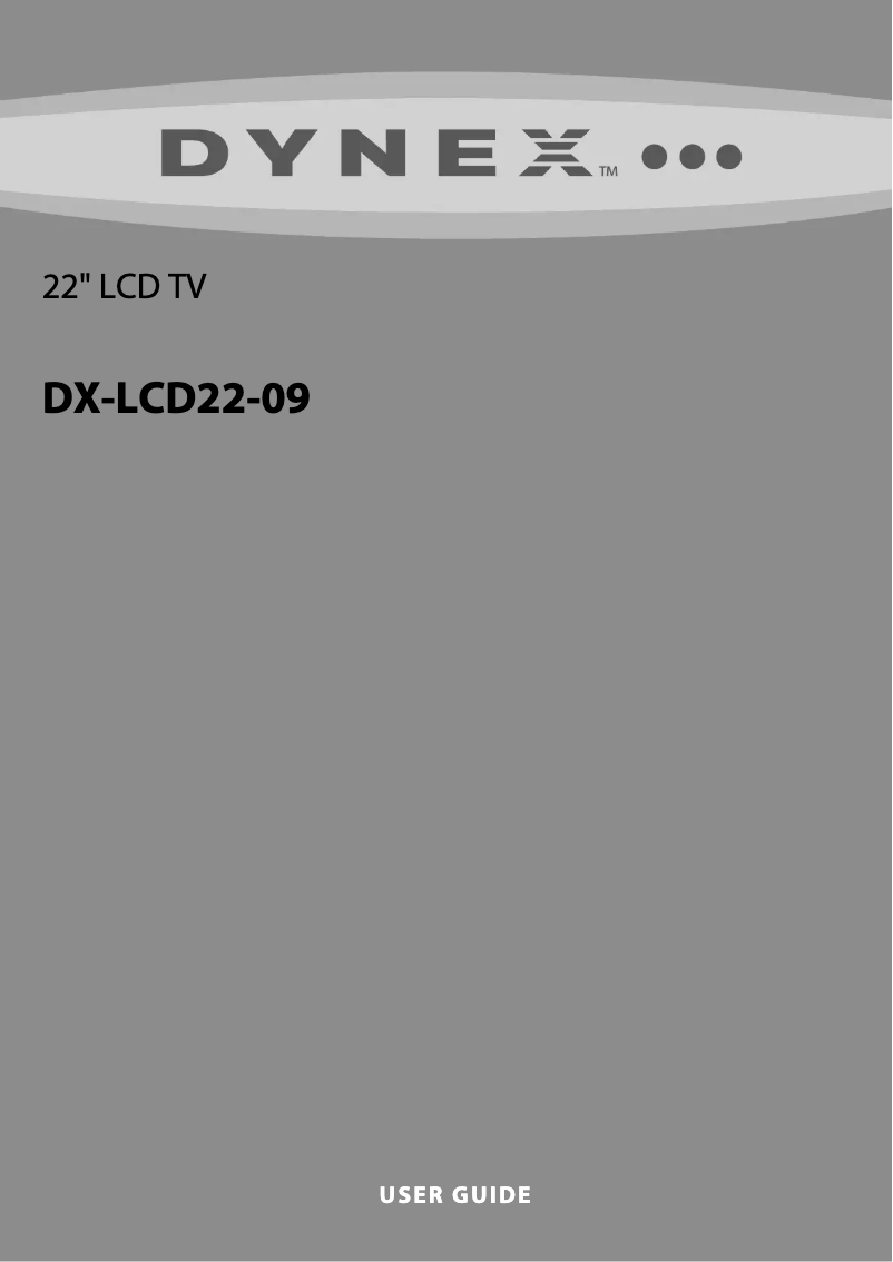 Page 1 de la notice Manuel utilisateur Dynex DX-LCD22-09