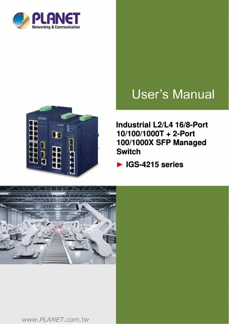 Image de la première page du manuel de l'appareil IGS-4215-16T2S-U