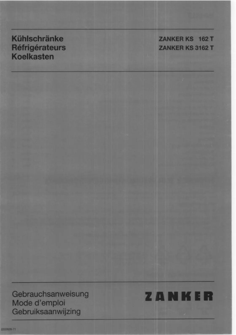 Page n°1 - Manuel utilisateur Zanker KS 162T