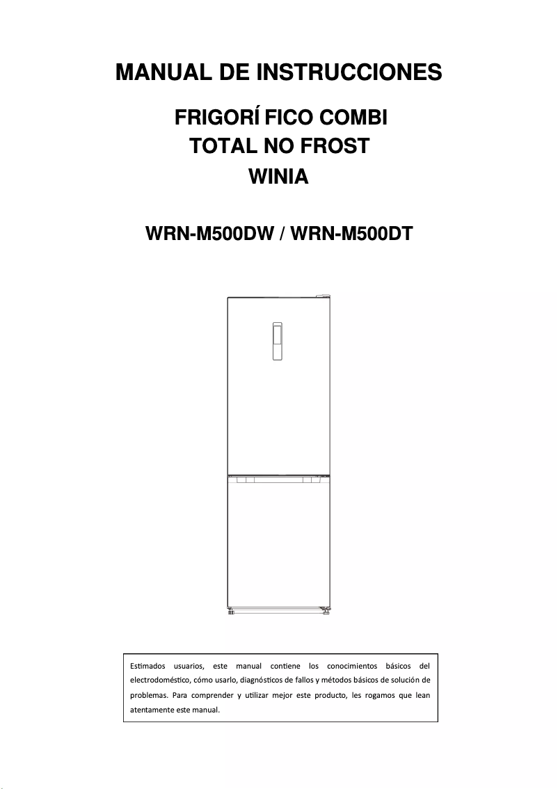 Page 1 de la notice Manuel utilisateur Winia WRN-M500DW