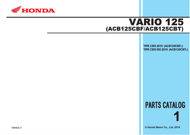 Page 1 de la notice Manuel utilisateur Honda Vario 125 (2019)