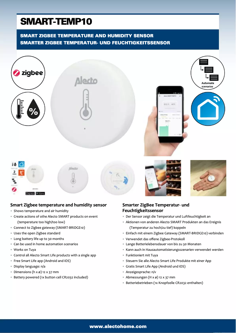 Page n°1 - Manuel utilisateur Alecto SMART-TEMP10
