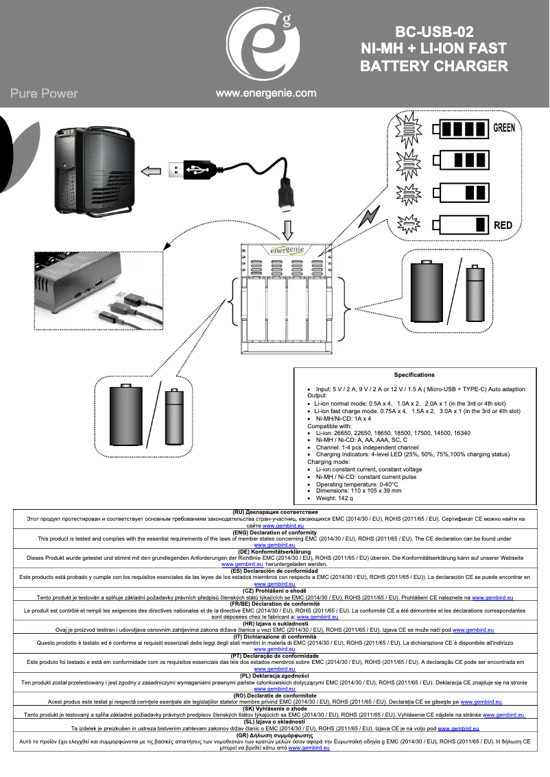 Page n°1 - Manuel utilisateur Gembird BC-USB-02