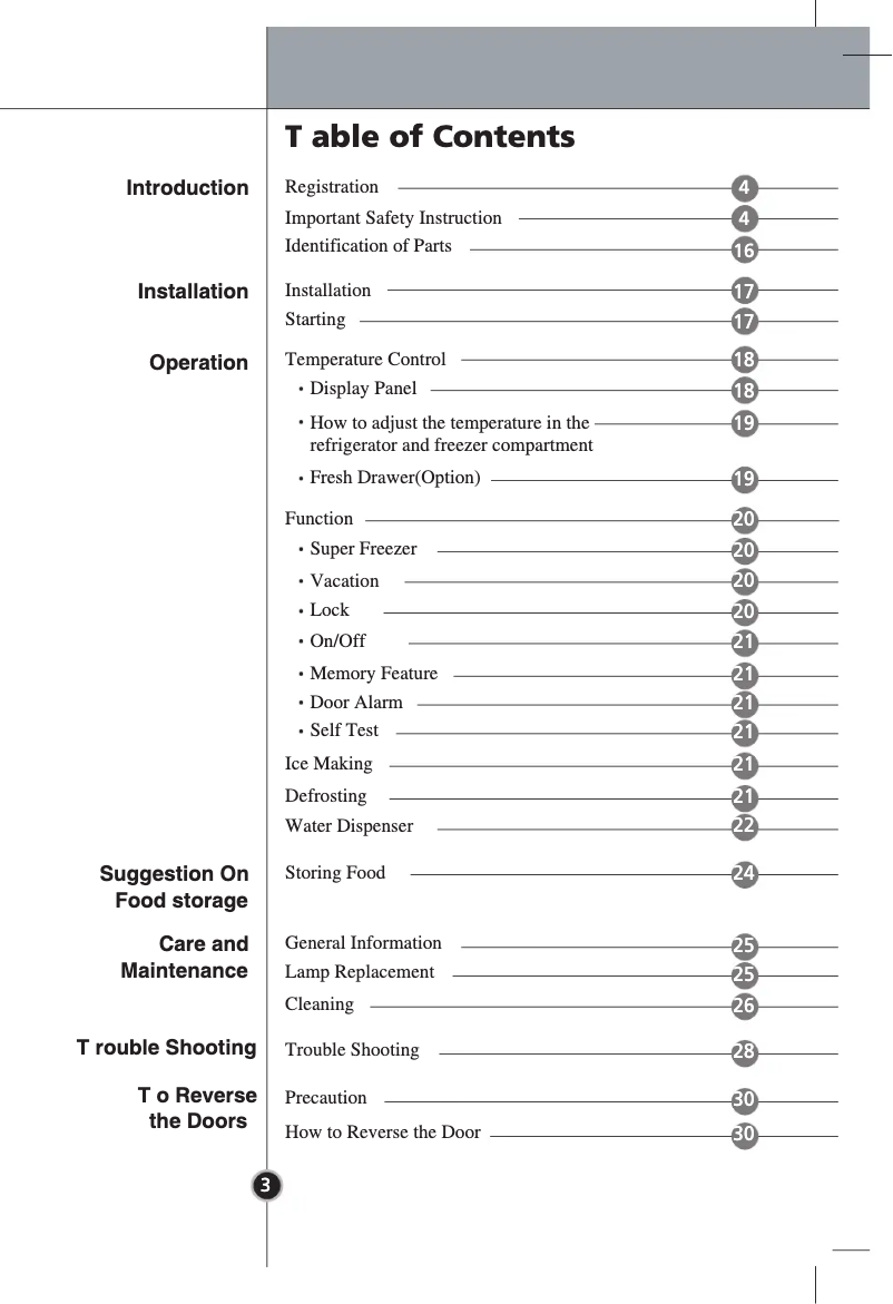 Page 1 de la notice Manuel utilisateur LG GR-F449BSQW